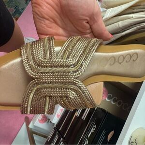 Gold Women's Slide Sandals